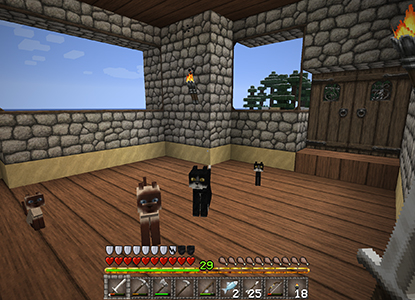 Cats in Minecraft game